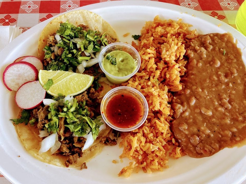 Tacos with Rice & Beans